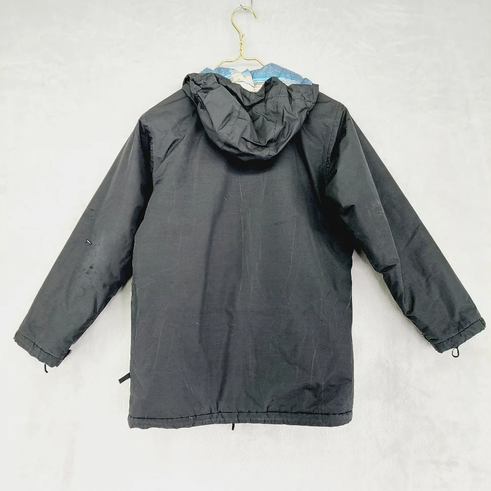 The North Face Boy Black Side Pockets Hooded Zip Up Winter Jacket Z73